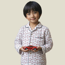 Load image into Gallery viewer, Red fish&bubbles kids and teen pajamas