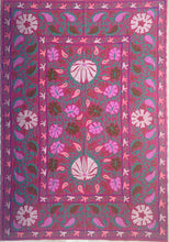 Load image into Gallery viewer, Telo copriletto-copridivano con ricami multicolor