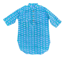 Load image into Gallery viewer, Turquoise elephants kid's pajamas and dress