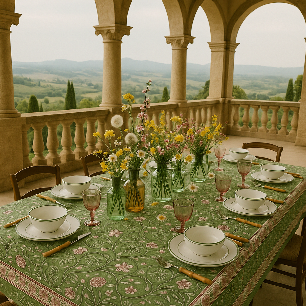 Pomegranates tablecloth and placemats
