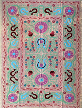 Carica l&#39;immagine nel visualizzatore di Gallery, Telo decorativo Suzani multicolor singolo
