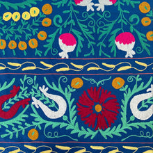 Load image into Gallery viewer, telo copriletto-copridivano con ricami floreali multicolor 
