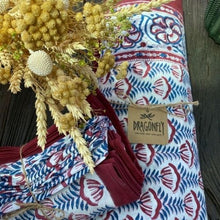 Load image into Gallery viewer, New Redblue tablecloth and placemats
