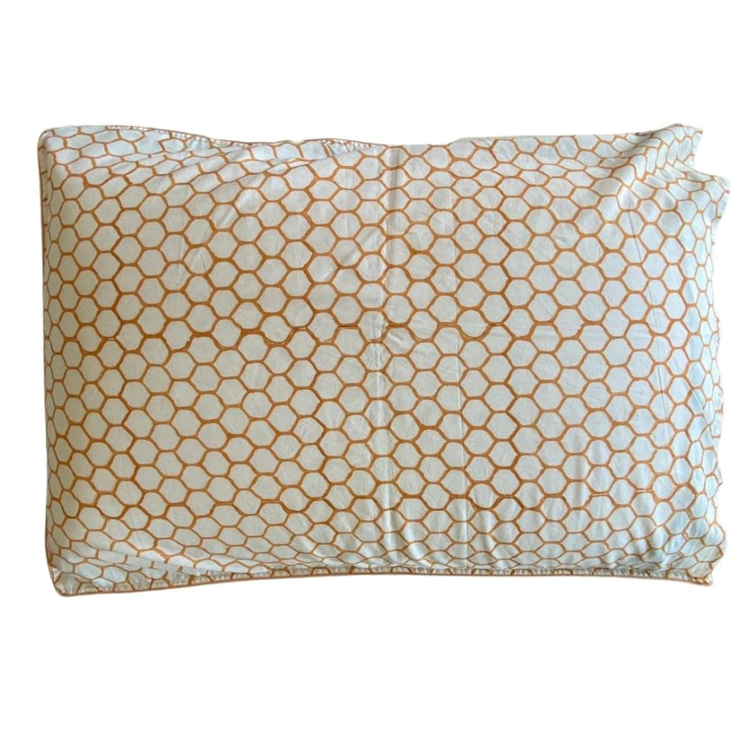 Light Blue Sage & Honeycomb Bed Pillow Cover