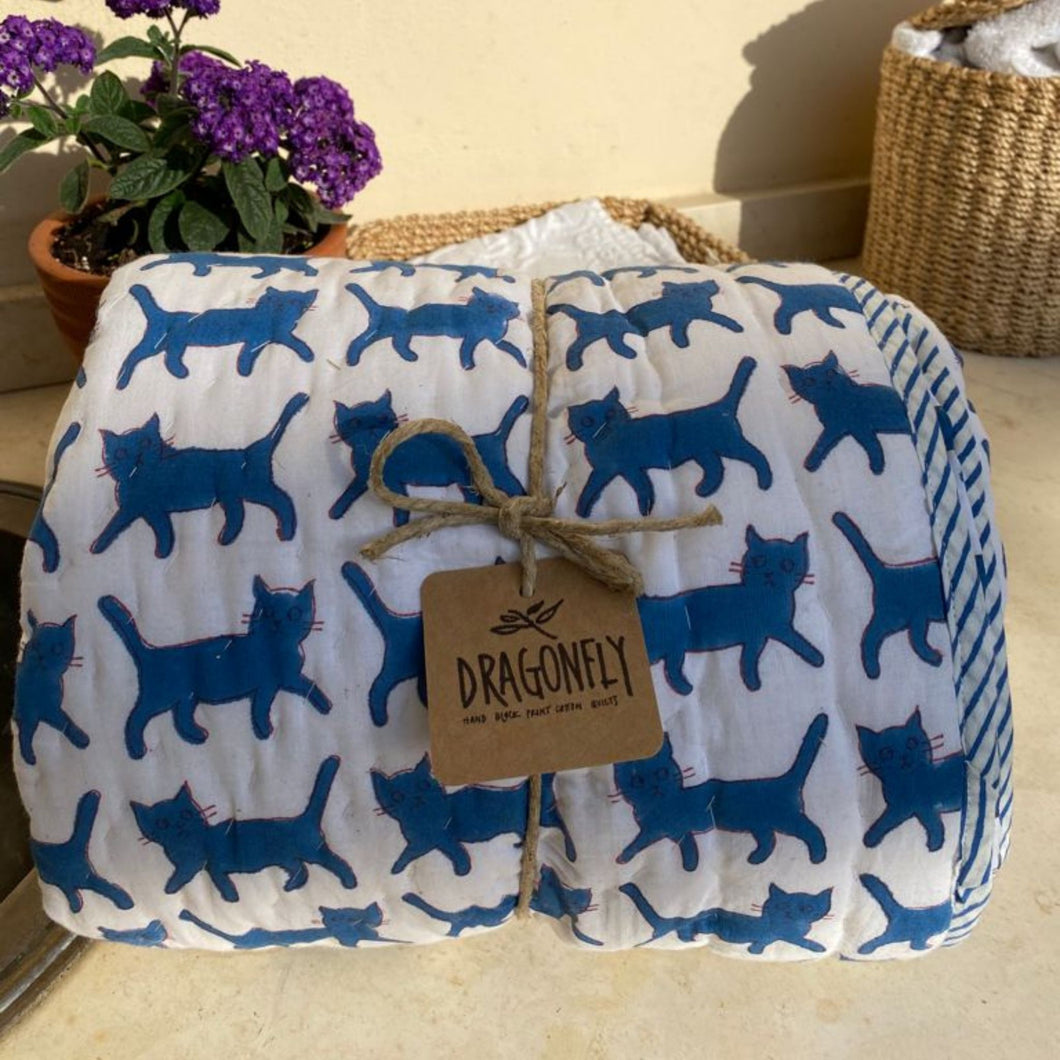 Blue Kittens Quilt