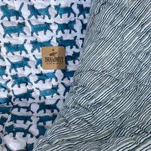 Load image into Gallery viewer, Blue Kittens &amp; Stripes quilt
