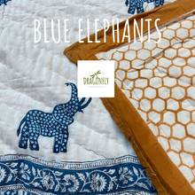 Load image into Gallery viewer, Blue Elephants quilt
